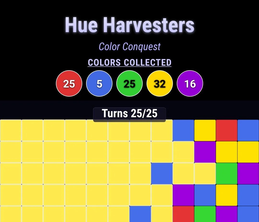 Screenshot of Hue Harvesters Android Game title screen